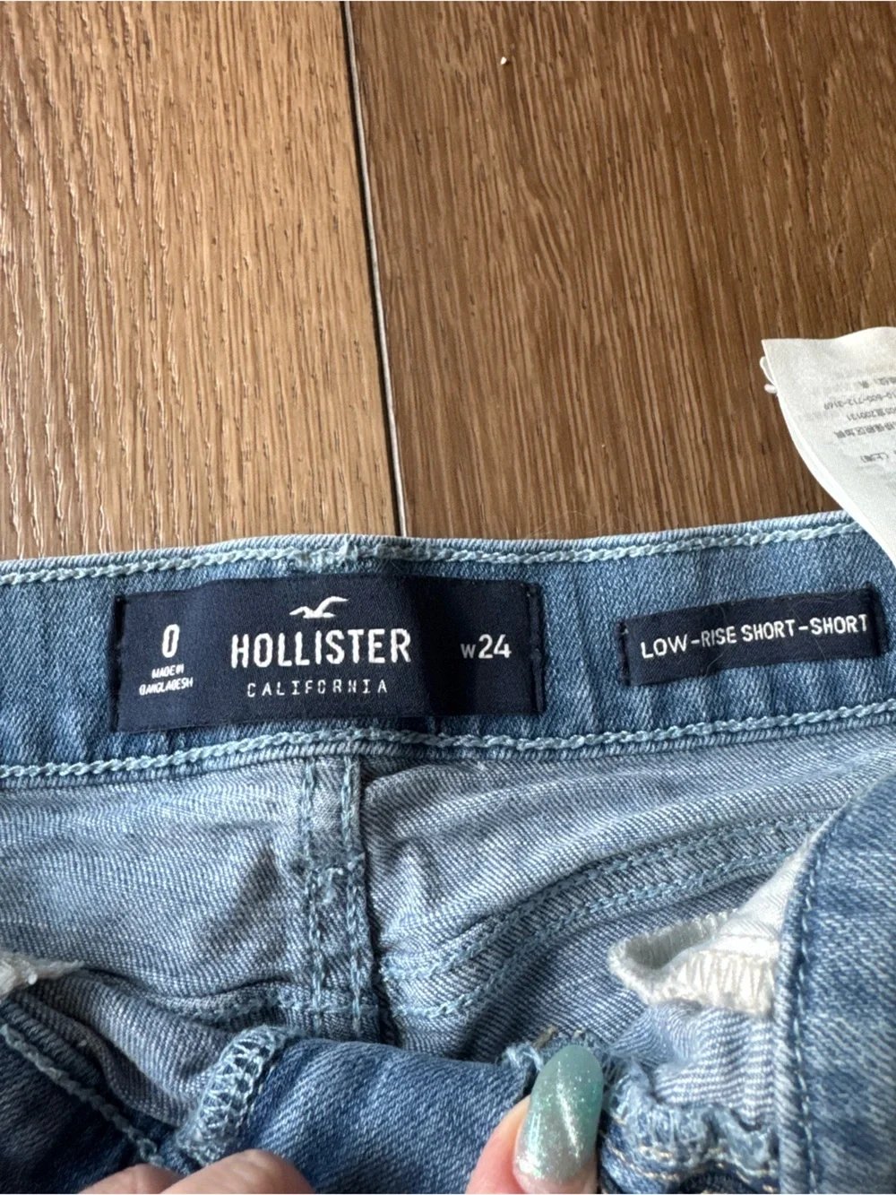 Hollister Light Blue Distressed Denim Jean Shorts